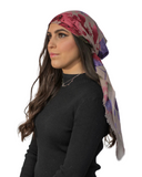 Tie Ur Knot Mauve Floral Splatter Adjustable Pre-Tied Bandanna with Full Grip myselflingerie.com