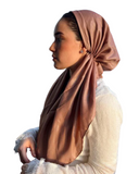 Scarf Bar Solid Champagne Shimmer Classic Pre-Tied Bandanna with Full Grip myselflingerie.com