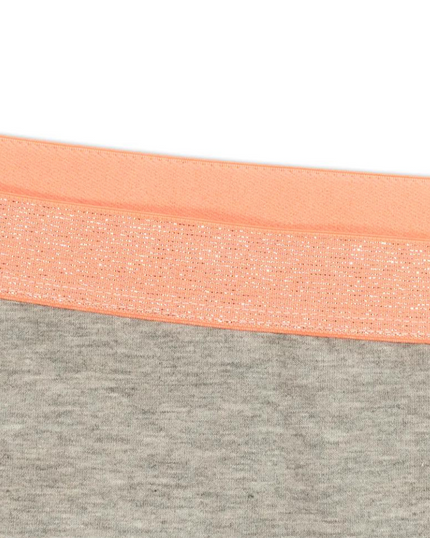 Love Libby 4908 Heather Grey Cotton with Shimmer Elastic Cheeky Bikini myselflingerie.com