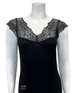 Oh! Zuza 4007 Black Lace Sheer Back Nightgown myselflingerie.com