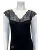 Oh! Zuza 4007 Black Lace Sheer Back Nightgown myselflingerie.com