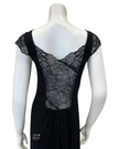 Oh! Zuza 4007 Black Lace Sheer Back Nightgown myselflingerie.com