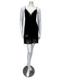 Oh! Zuza 4014 + 4015 Black Sheer Lace Modal Chemise & Wrap Set myselflingerie.com