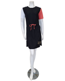 Seashells Black Short Sleeve Swim Dress with Shorts Attached