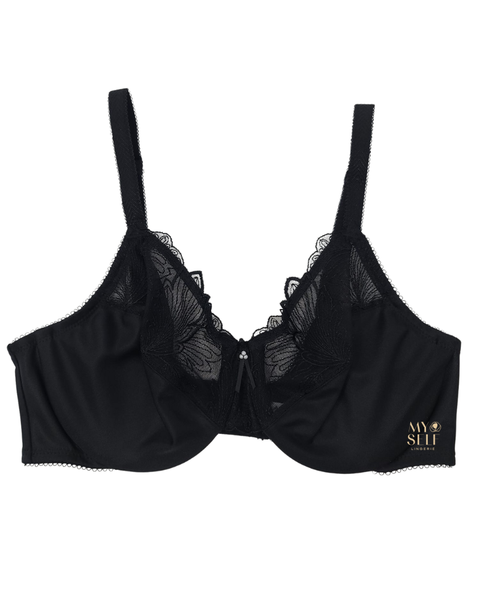 Wacoal 857361 Black Slim Silhouette Minimizer Underwire Bra myselflingerie.com