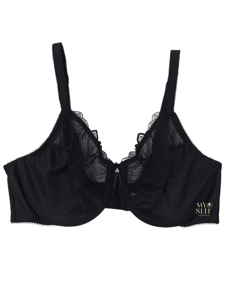 Wacoal 857361 Black Slim Silhouette Minimizer Underwire Bra myselflingerie.com