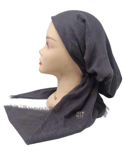 Atifa AT17CH Charcoal Pre-Tied Bandanna with Velvet Grip myselflingerie.com