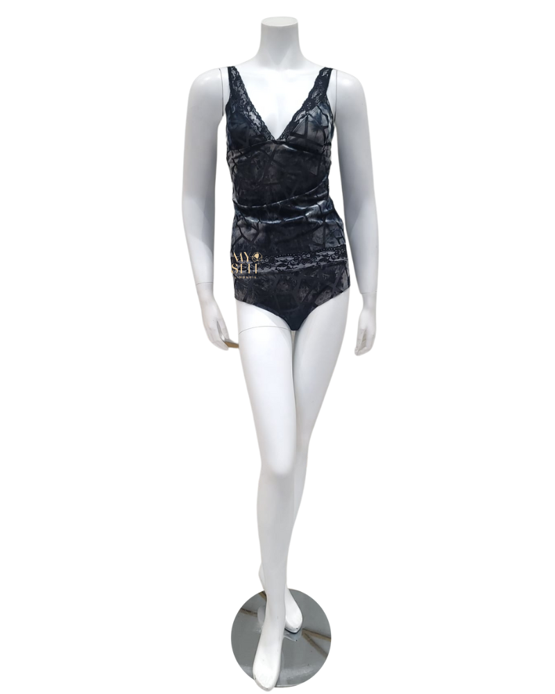 Jackie O'Loungewear NG-ICE Ice Crackle Velvet Camisole & Panty Set myselflingerie.com