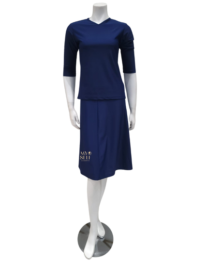 Jackie O' 2PC-JR-CVRP-NVY Navy Junior Swim Top & Skirt Set myselflingerie.com