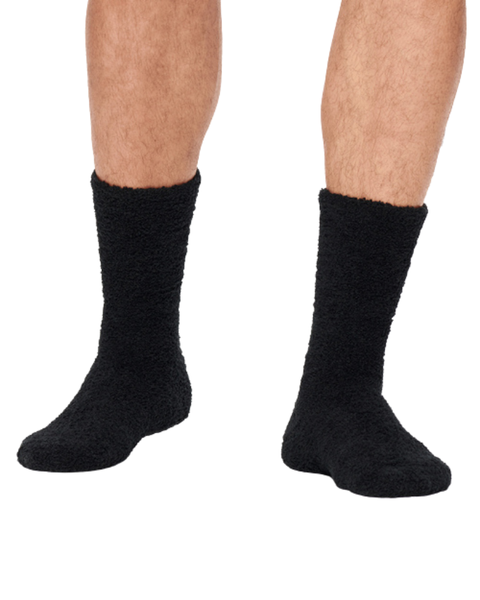 UGG Black Fincher Ultra Cozy Men's Crew Socks Myselflingerie.com