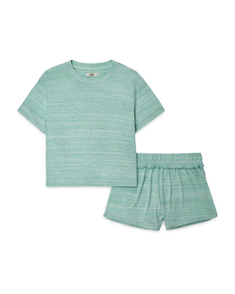 UGG 1136910 Clear Green Multi Heather Aniyah Pajamas Shorts Set 