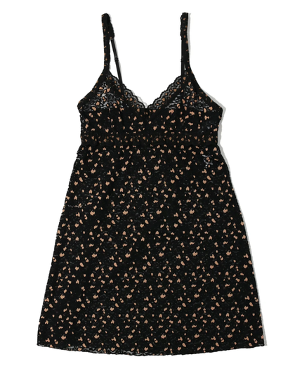 Hanky Panky 7J5704 Black/Praline Cross Dye Leopard Chemise myselflingerie.com