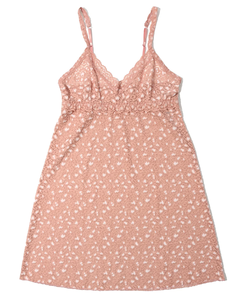 Hanky Panky 7J5704 Desert Rose/White Cross Dye Leopard Chemise myselflingerie.com