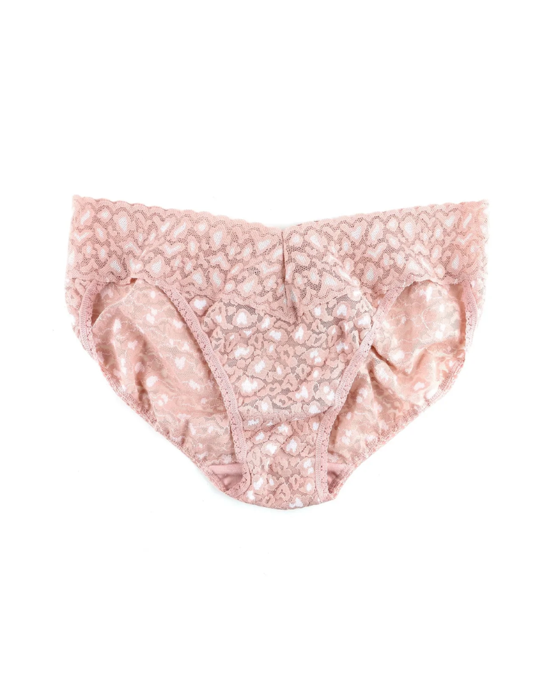 Hanky Panky 7J2371 Desert Rose/White X Dye Leopard French V-kini myselflingerie.com