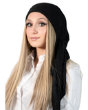 Tie Ur Knot Black Cable Knit Adjustable Pre-Tied Bandanna with Full Grip myselflingerie.com