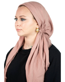 Tie Ur Knot Solid Dusty Rose Adjustable Pre-Tied Bandanna with Full Grip