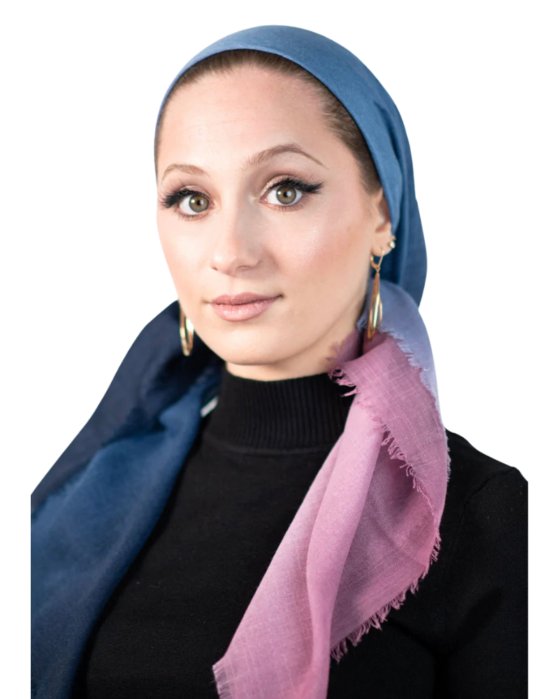 Tie Ur Knot Navy Ombre' Adjustable Pre-Tied Bandanna with Full Grip mysellfingerie.com