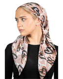 Tie Ur Knot Scribbled Hearts Adjustable Pre-Tied Bandanna with Full Grip