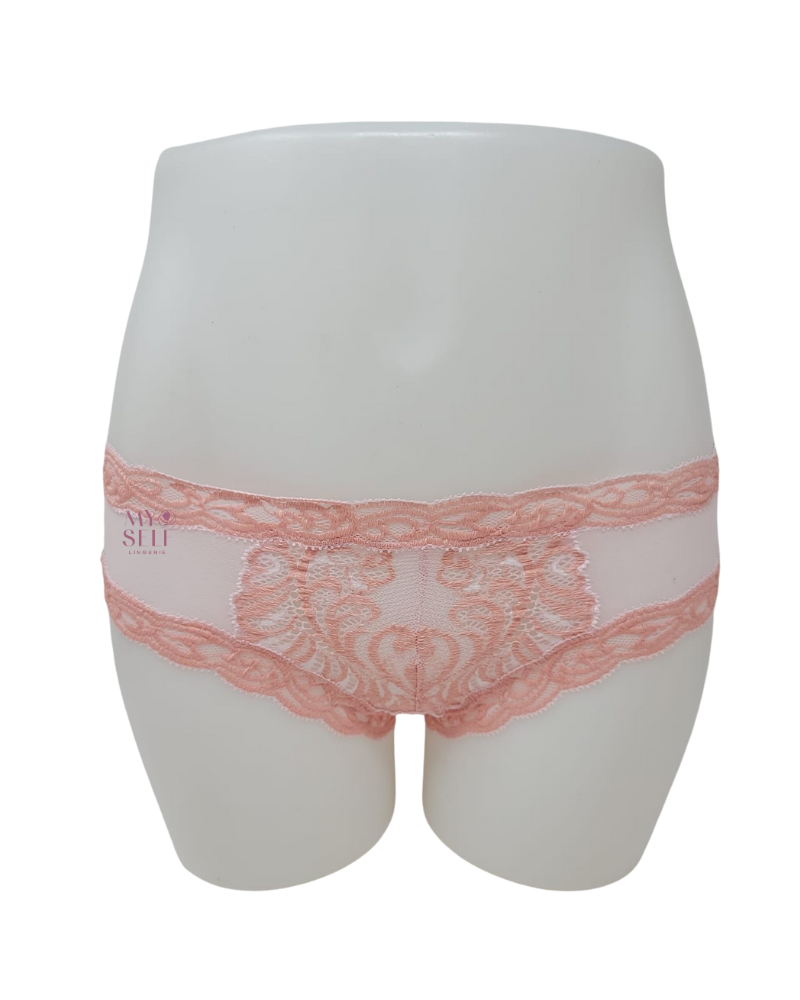 Natori 753023 Ribbon Pink/Peach Pink Feathers Hipster myselflingerie.com
