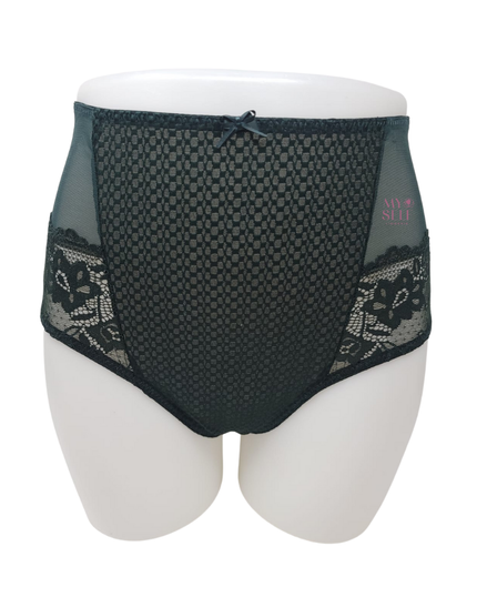 Fitfully Yours U2763 Forest Green Serena Lace Brief myselflingerie.com