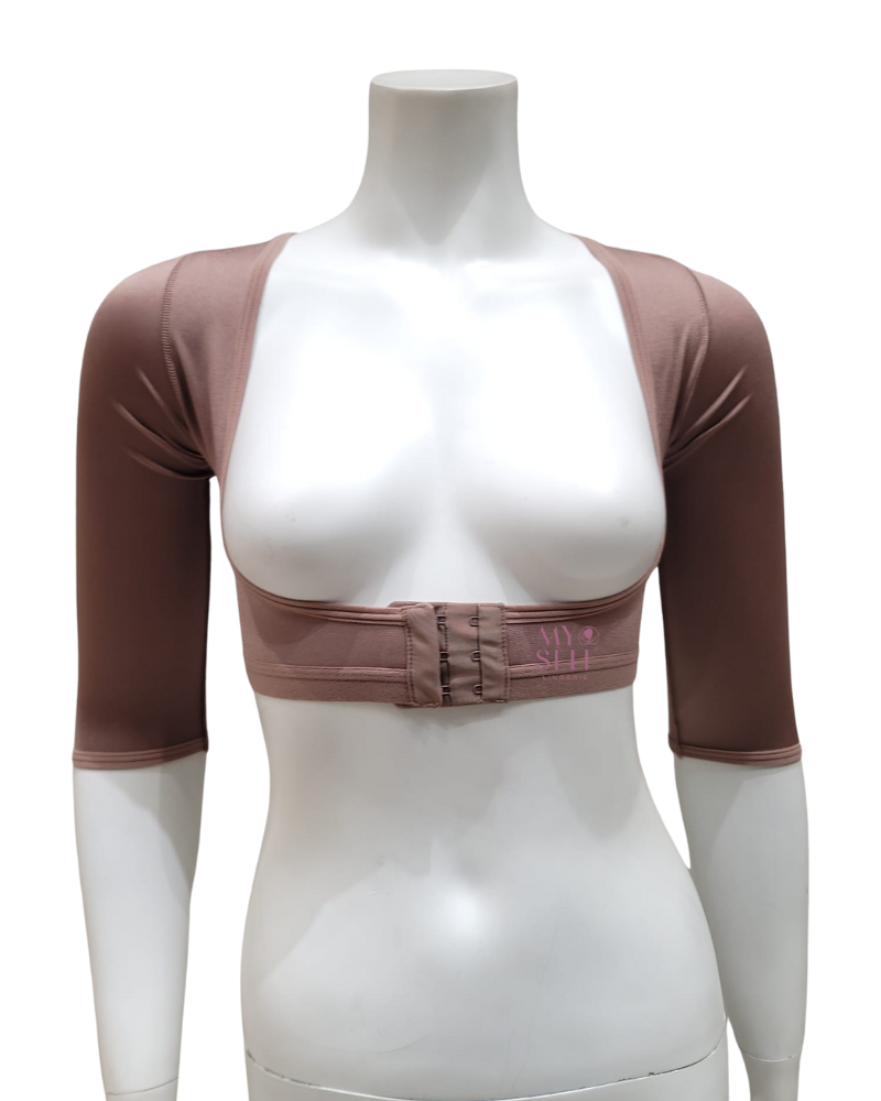 Curveez 2217 Open Bust Cocoa Arm Shaper myselfligerie.com