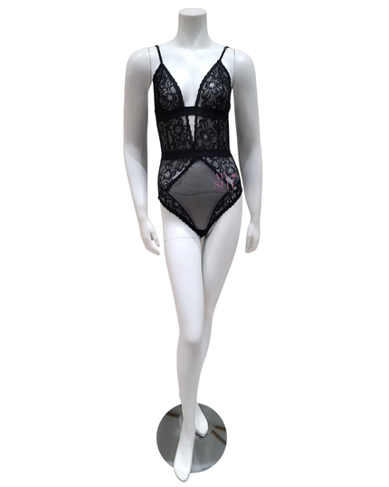 Mapale 8654 Black Lace Bodysuit myselflingerie.com