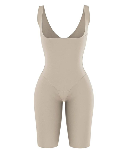 Leonisa 018483 Beige Undetectable Step In Mid Thigh Bodysuit myselflingerie.com