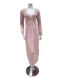 Oh! Zuza Dusty Pink Sheer Floral Lace Nightgown