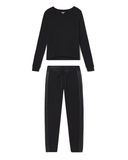 PJ Harlow ROSIE + BLYTHE Black Long Sleeve Satin Waistband Pajamas Set