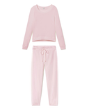 PJ Harlow ROSIE + BLYTHE Blush Long Sleeve Satin Waistband Pajamas Set