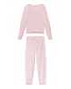 PJ Harlow ROSIE + BLYTHE Blush Long Sleeve Satin Waistband Pajamas Set myselflingerie.com