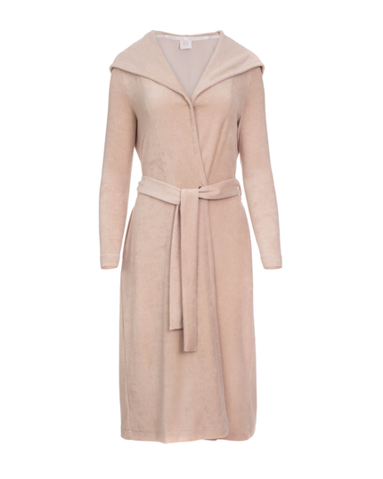 Oh! Zuza R05 Camel Hooded Long Terry Bath Wrap Robe myselflingerie.com