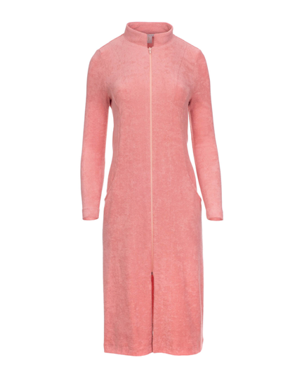 Oh! Zuza R04 Golden Rose Zip Up Long Bath Robe myselflingerie.com