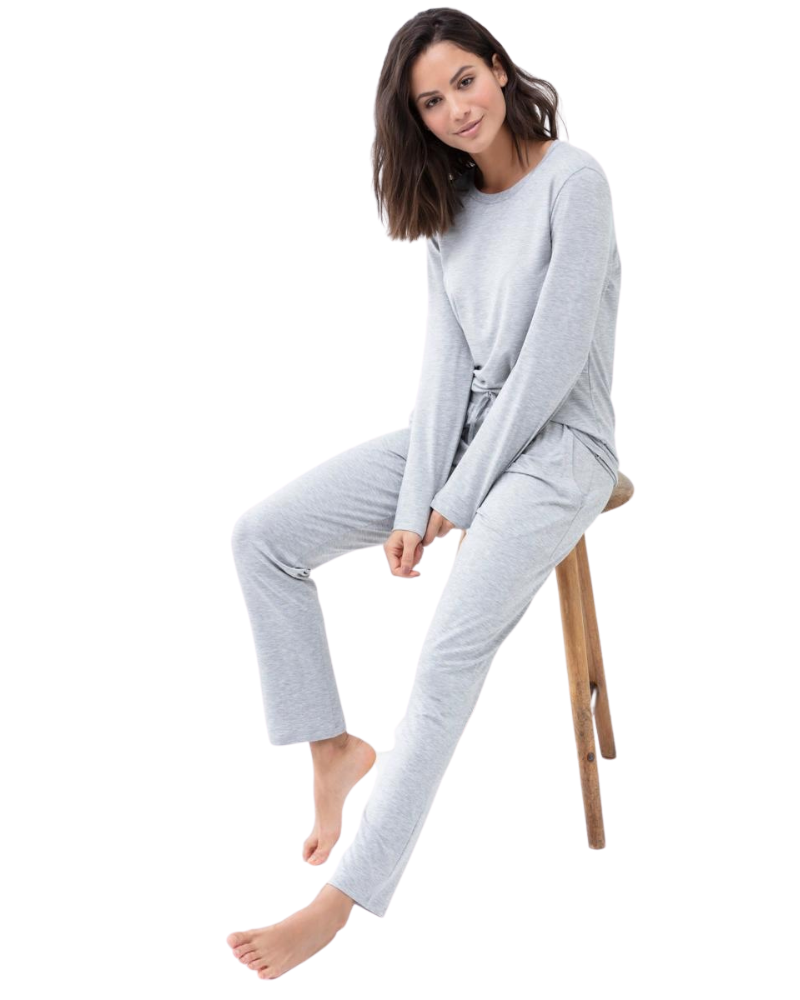 Mey 16000 + 16001 Light Grey Melange Sleepy & Easy Modal Pajamas Set myselflingerie.com