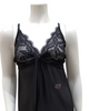 Samantha Chang SC4413123 Black with Black Mesh Illusion Chemise myselflingerie.com