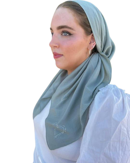 Scarf Bar Swarovski Summer Collection Key Lime Hearts Square Scarf myselflingerie.com