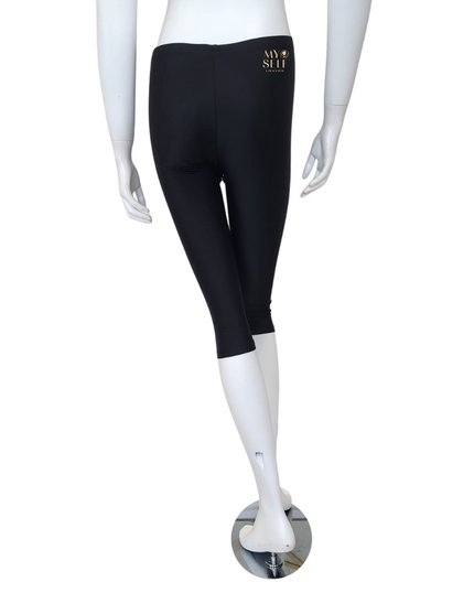 Seashells SEA-2 Black Swim Capri Leggings myselflingerie.com