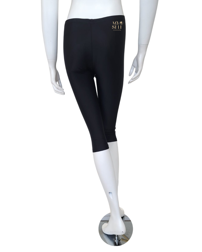 Seashells SEA-2 Black Swim Capri Leggings myselflingerie.com