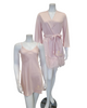 Rya Collection 195 + 394 Pink Petal Heavenly Chemise & Feathers Satin Kimono Wrap myselflingerie.com