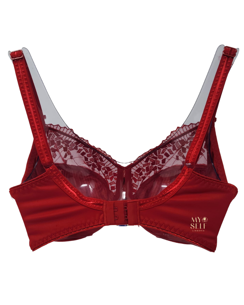 Chantelle 1381 Scarlet Pont Neuf Underwire 3 Part Cup Unlined Bra myselflingerie.com