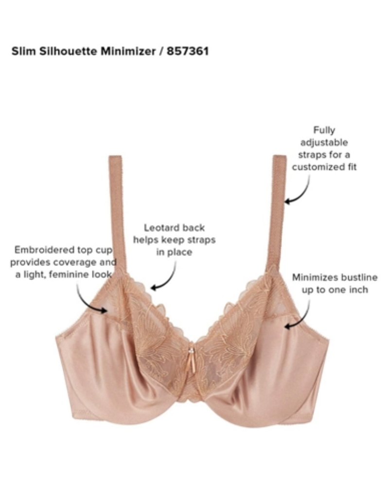 Wacoal 857361 Black Slim Silhouette Minimizer Underwire Bra myselflingerie.com