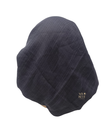 Atifa AT17CHS Charcoal Grey Sparkled Lines Pre-Tied Bandanna with Velvet Grip myselflingerie.com