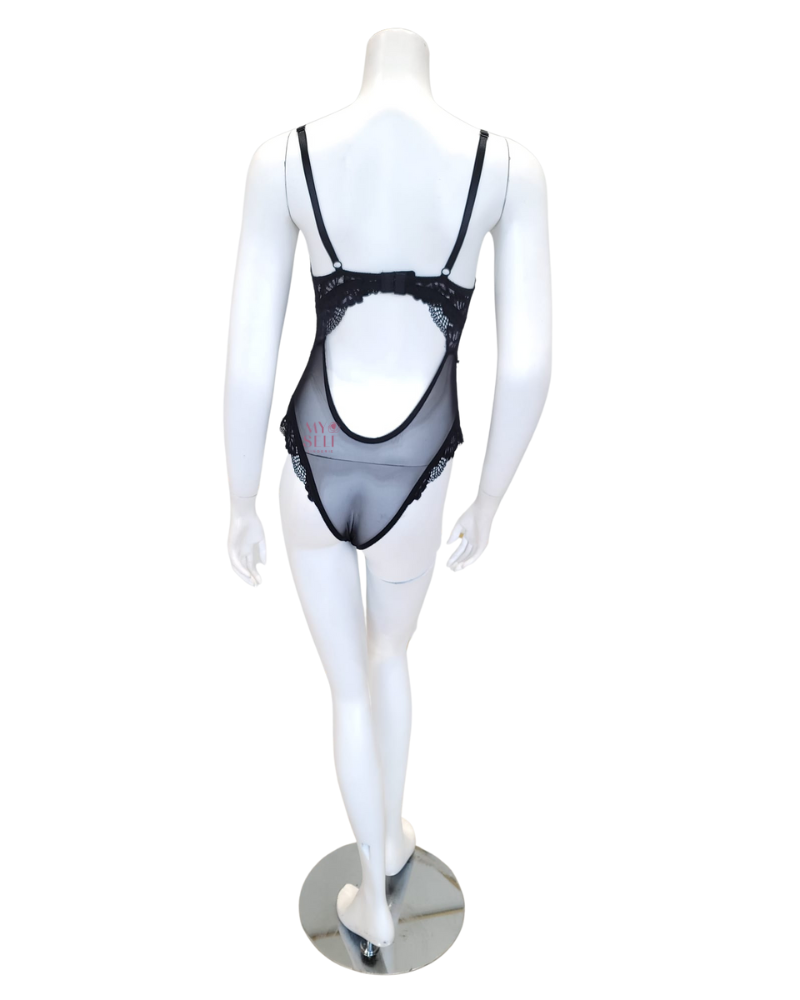 Oh La La Cheri 51-11053 Black Page Underwire Lace Teddy myselflingerie.com