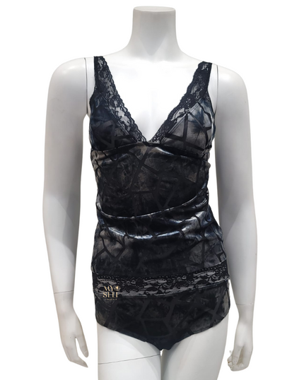 Jackie O'Loungewear NG-ICE Ice Crackle Velvet Camisole & Panty Set myselflingerie.com