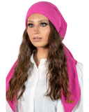 Tie Ur Knot Hot Pink Cable Knit Adjustable Pre-Tied Bandanna with Full Grip myselflingerie.com 