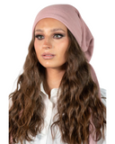 Tie Ur Knot Dusty Rose Cable Knit Adjustable Pre-Tied Bandanna with Full Grip myselflingerie.com