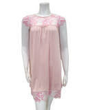 Oh! Zuza M3419 Dusty Pink Sheer Lace Modal Nightshirt myselflingerie.com