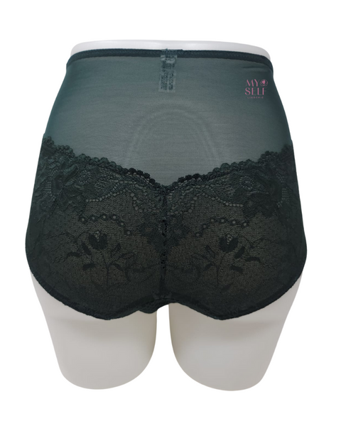 Fitfully Yours U2763 Forest Green Serena Lace Brief myselflingerie.com