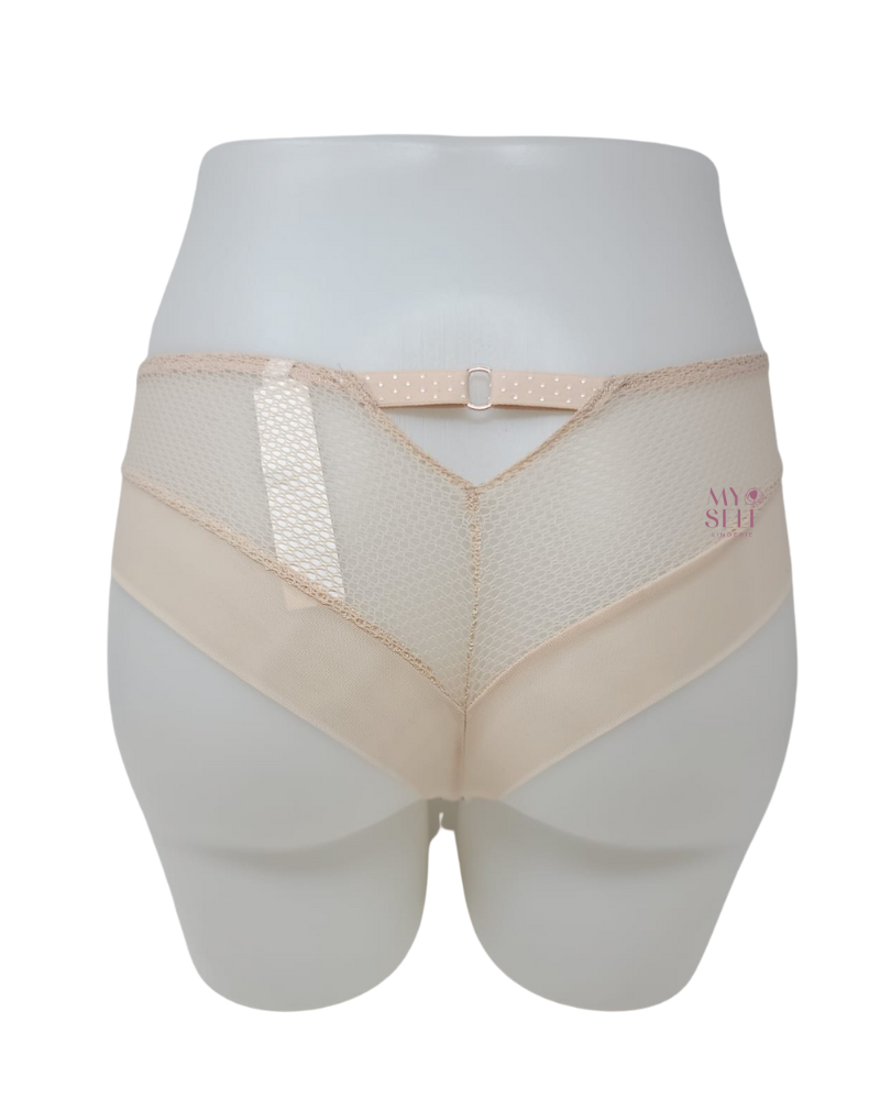 Chantelle 12Q4 Golden Beige/Black Fleurs Hipster myselflingerie.com