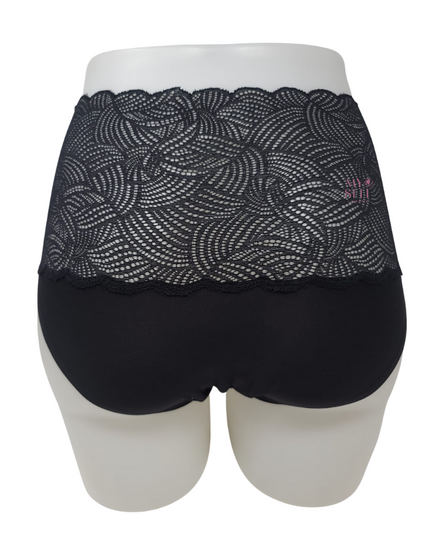 Chantelle 11G8 Black Soft Stretch Lace High Waist Brief myselflingerie.com